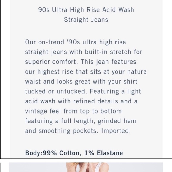 Abercrombie | 90s Ultra High Rise Straight Jeans in Acid Wash - Size 29 - Picture 2 of 5